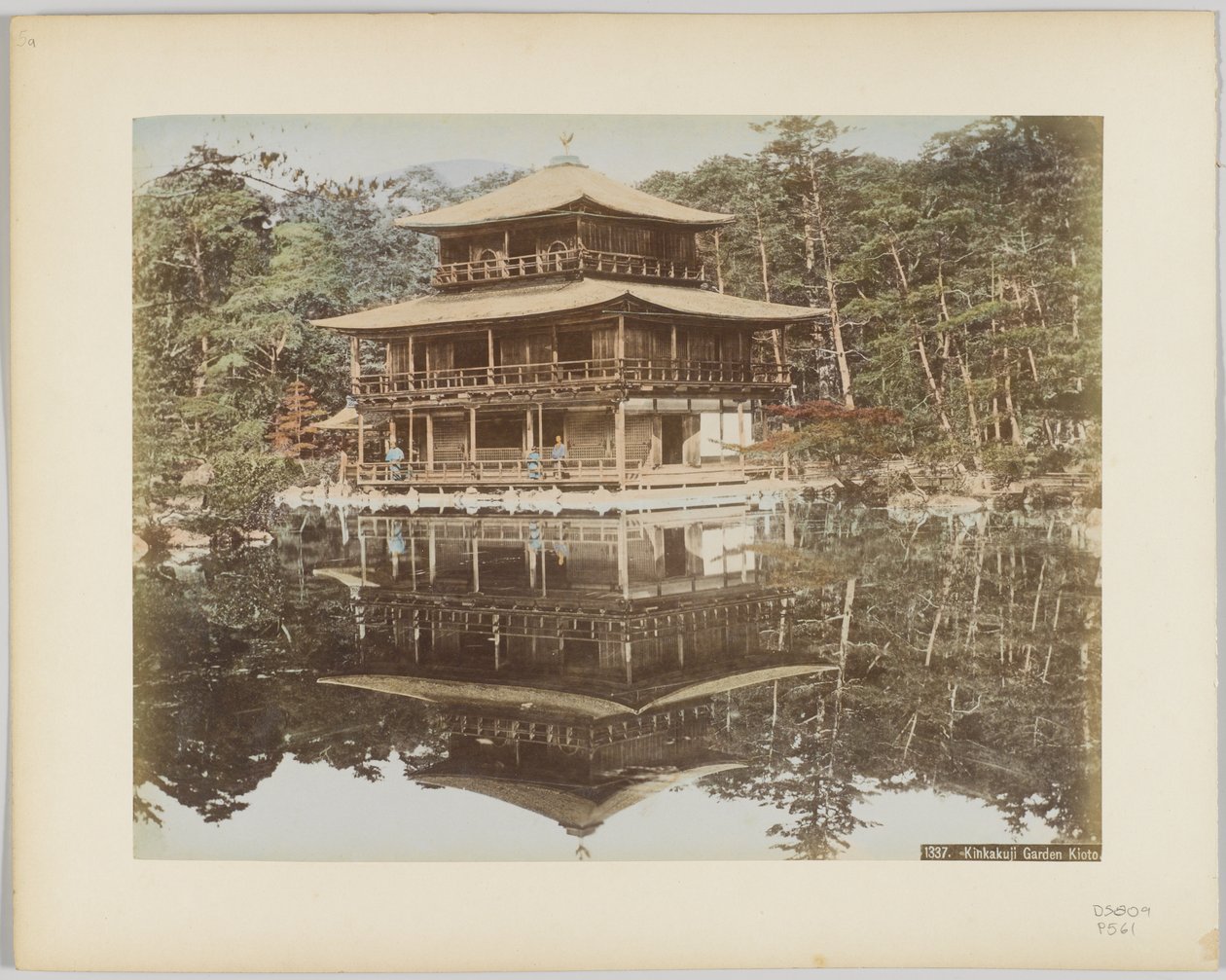 Jardin du Kinkakuji, Kyoto, Japon (photo noir et blanc colorisée à la main) - Japanese Photographer