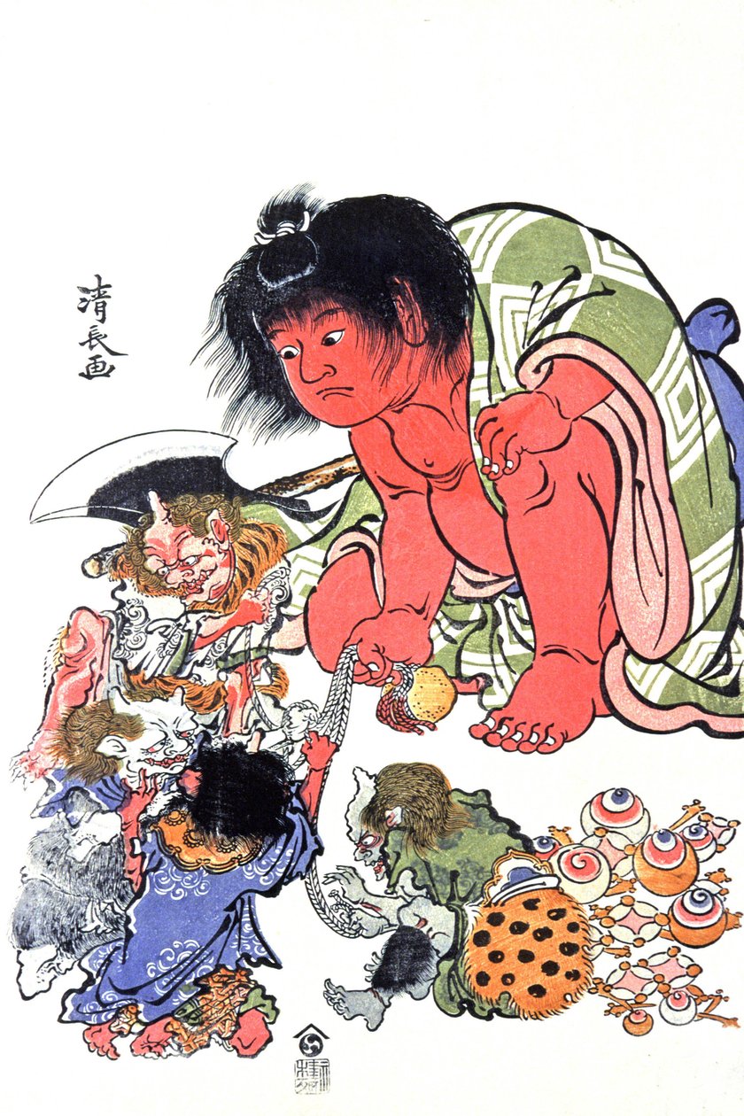 Démons, milieu du 19e siècle (impression) - Japanese School