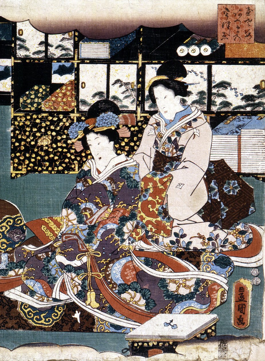 Estampe japonaise : deux femmes, n.d. - Japanese School