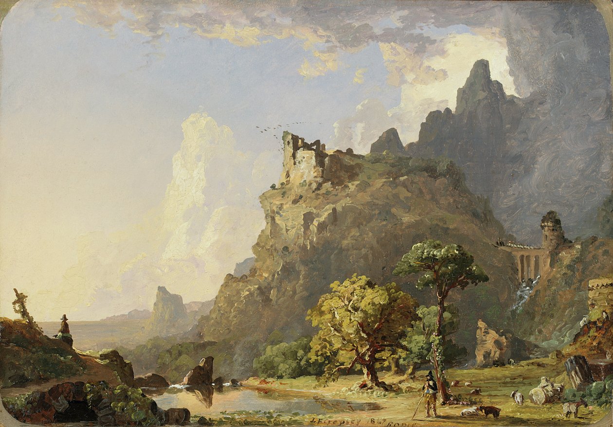 Paysage italien près de Rome : Étude pour un ruisseau de montagne, 1847 - Jasper Francis Cropsey