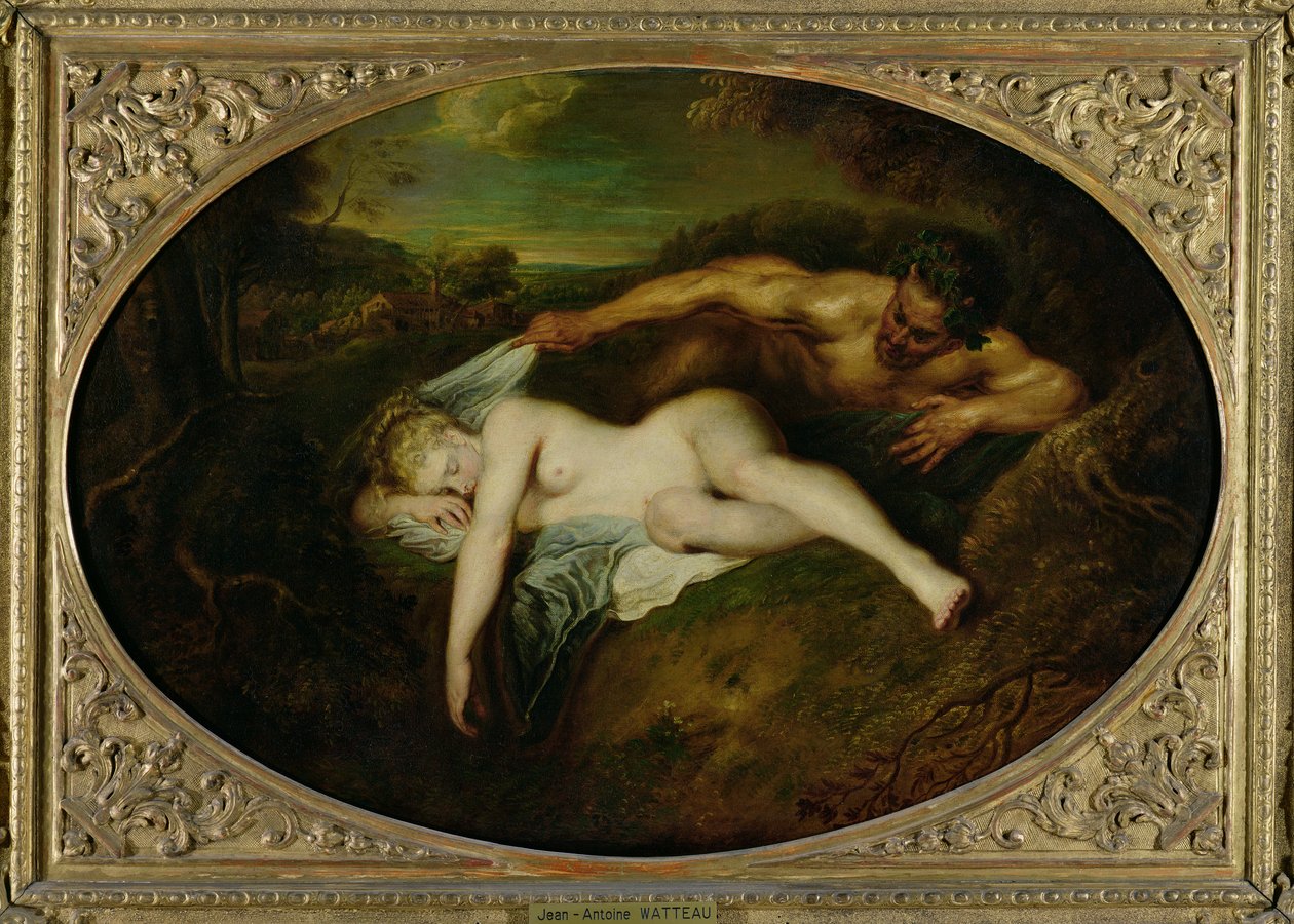Nymphe et Satyre, ou Jupiter et Antiope, 1715 - Jean Antoine Watteau