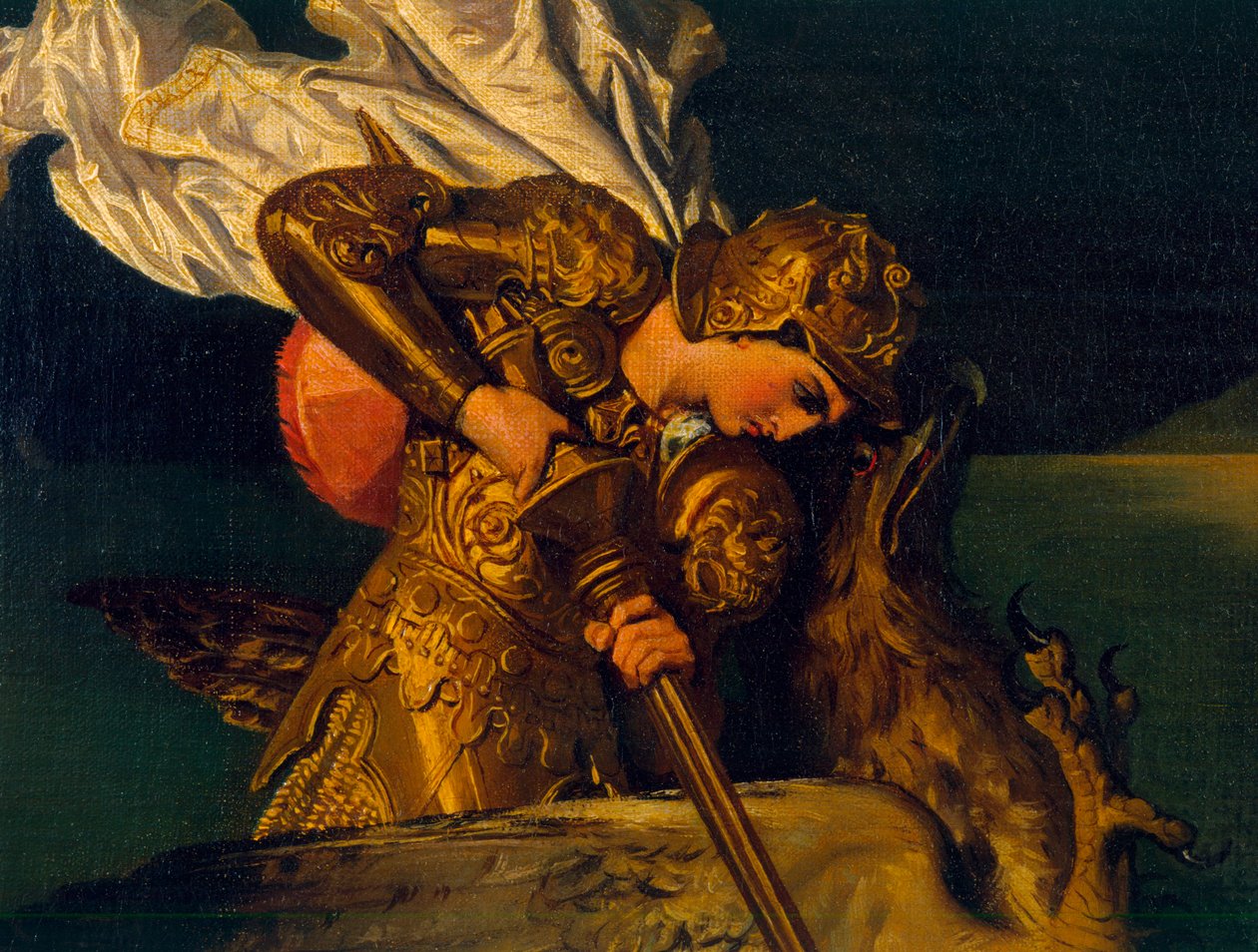 Ruggiero sauvant Angélique, détail de Ruggiero, 1819 (détail) - Jean Auguste Dominique Ingres
