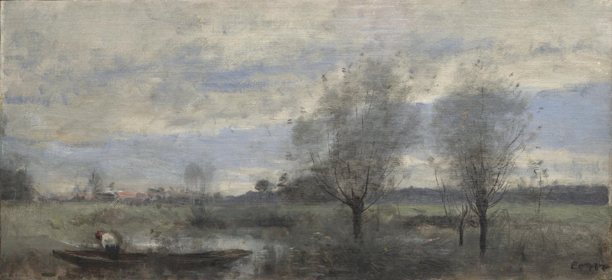 Palluel, batelier dans les marais - Jean Baptiste Camille Corot
