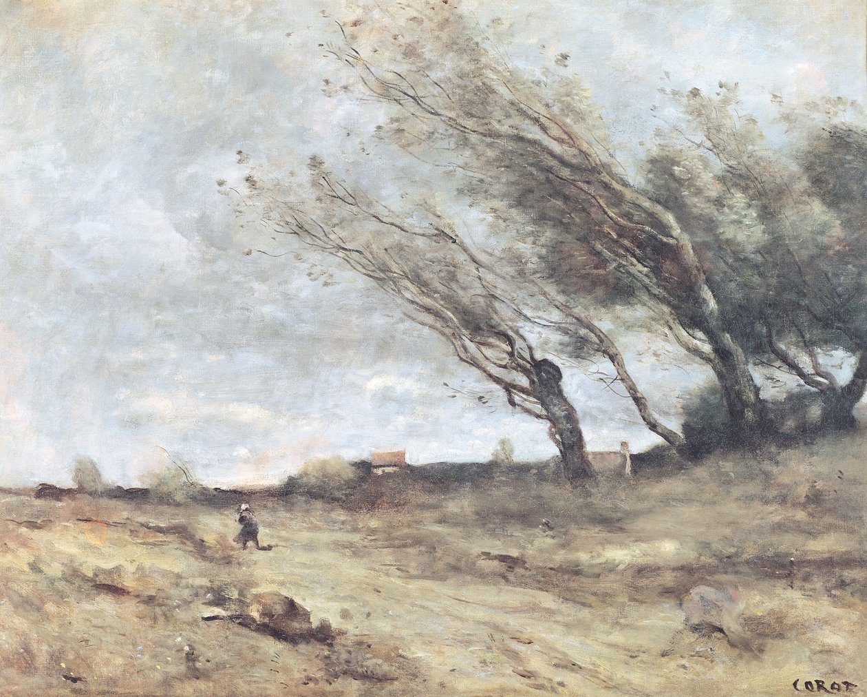 La Rafale de Vent, c.1865-70 - Jean Baptiste Camille Corot