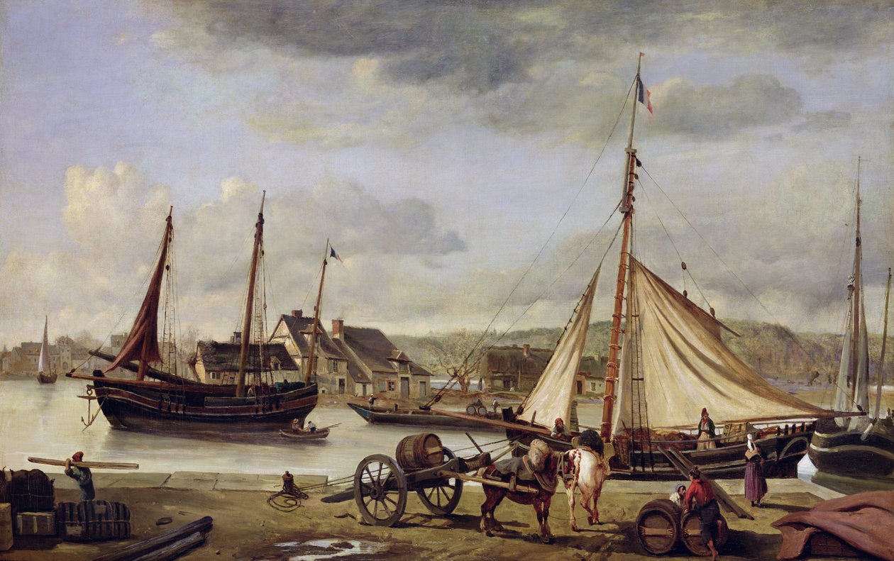 Le quai des marchands à Rouen, 1834 - Jean Baptiste Camille Corot