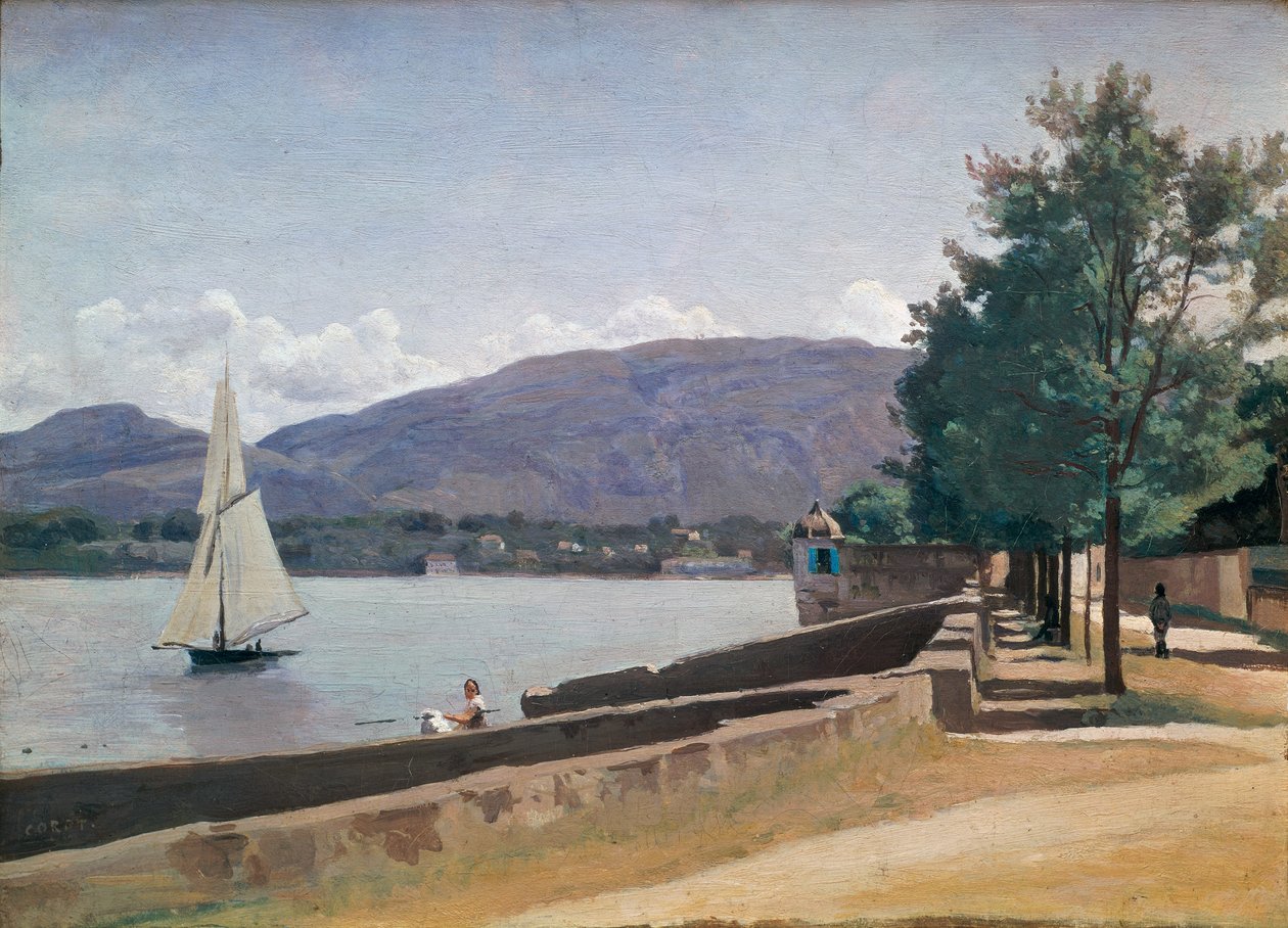 Le Quai des Pâquis, Genève, vers 1842 - Jean Baptiste Camille Corot