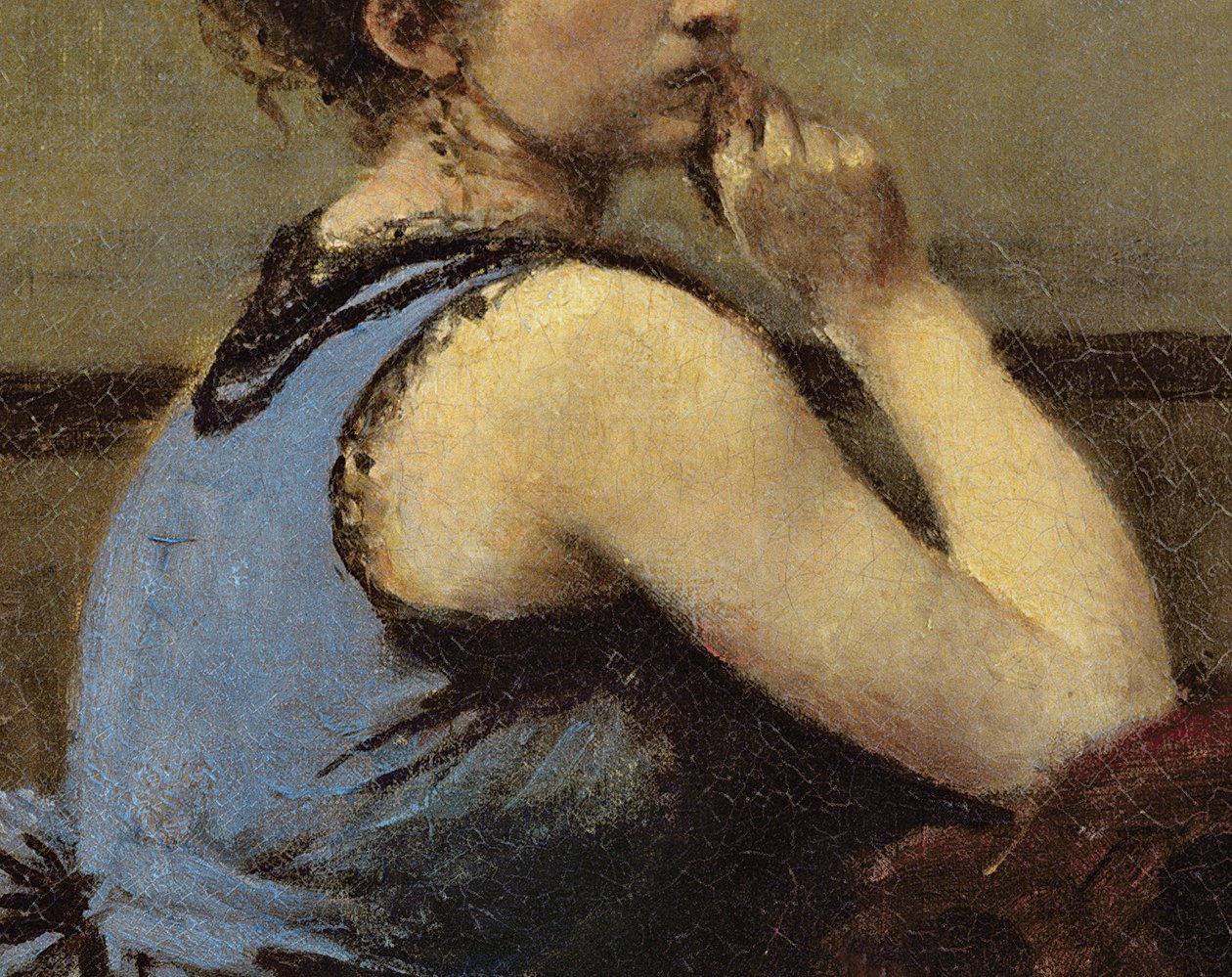 La femme en bleu, 1874 (détail) - Jean Baptiste Camille Corot