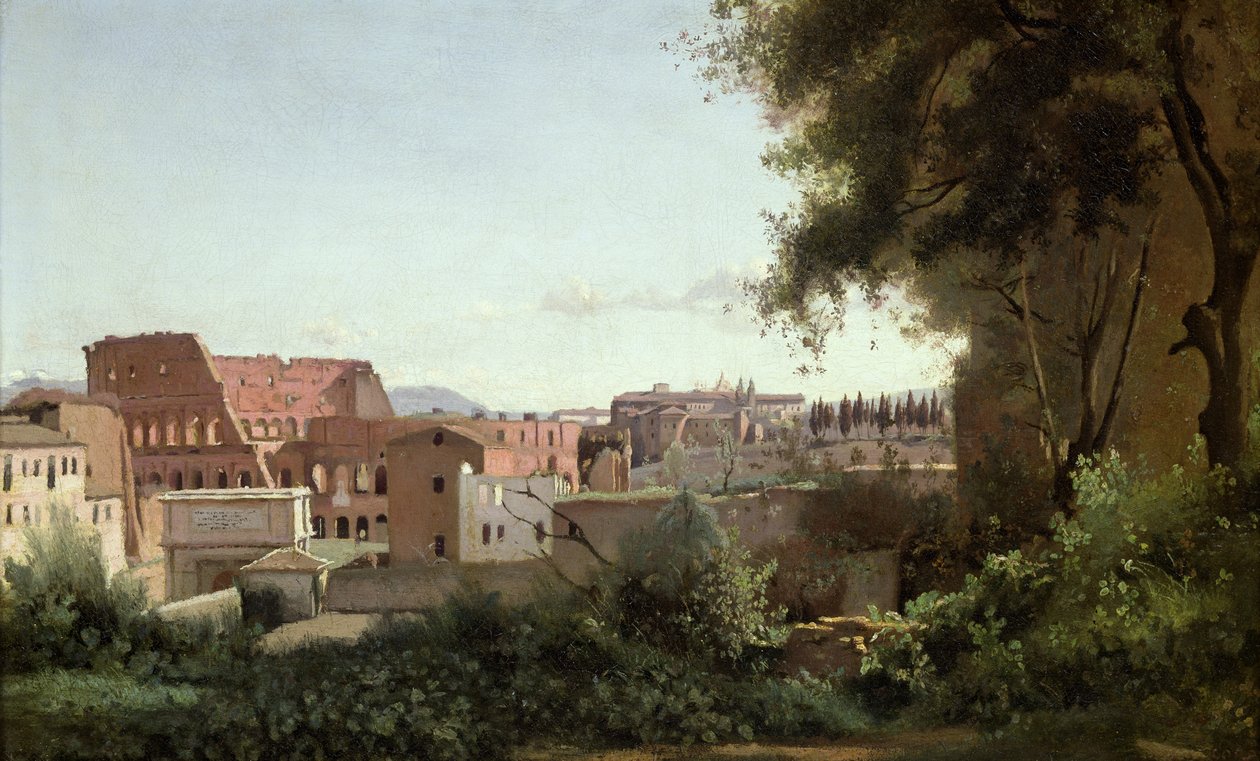 Vue du Colisée depuis les jardins Farnèse, 1826 - Jean Baptiste Camille Corot