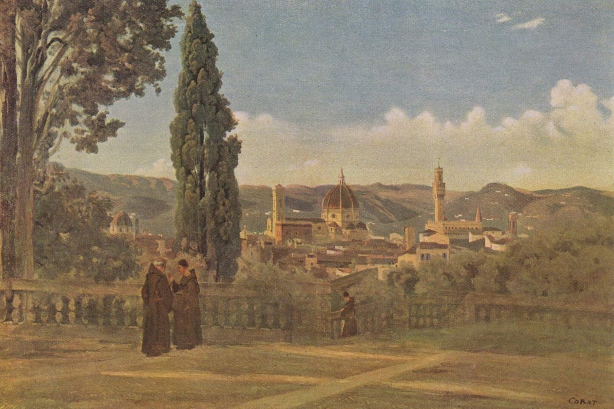 Vue de Florence depuis le jardin de Boboli - Jean Baptiste Camille Corot