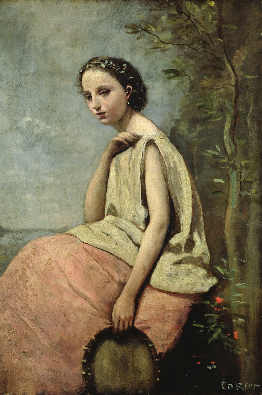Zingara avec un Tambourin - Jean Baptiste Camille Corot