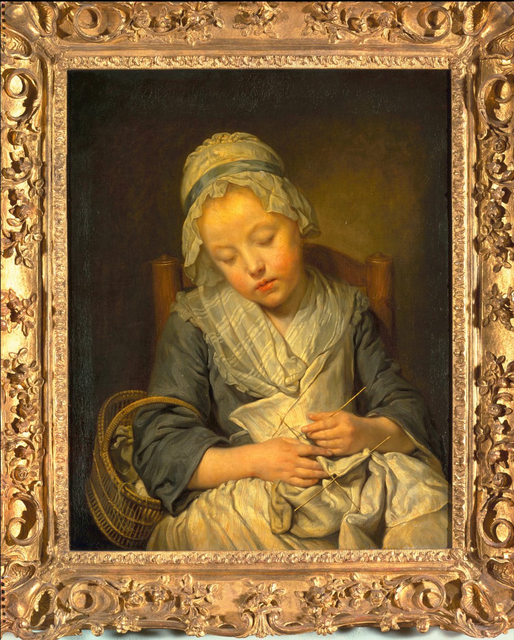 Jeune Tricoteuse Endormie, vers 1759 - Jean Baptiste Greuze