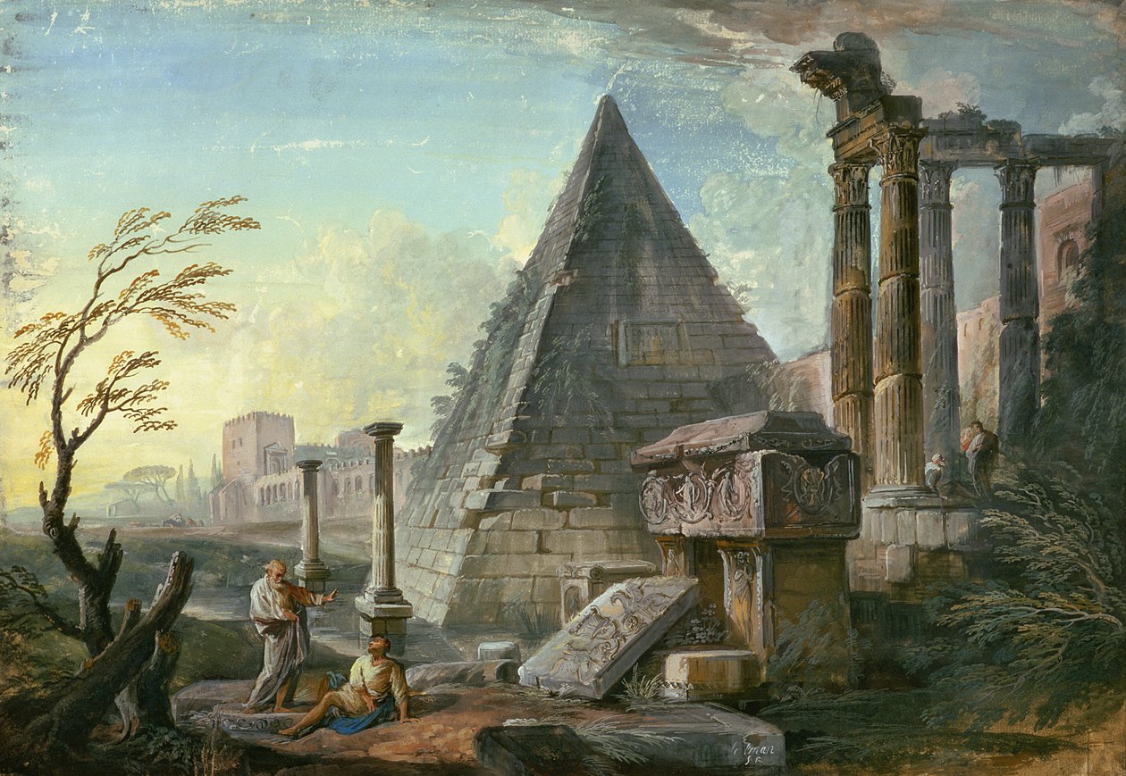 Pyramide de Caius Cestius à Rome - Jean Baptiste Lallemand