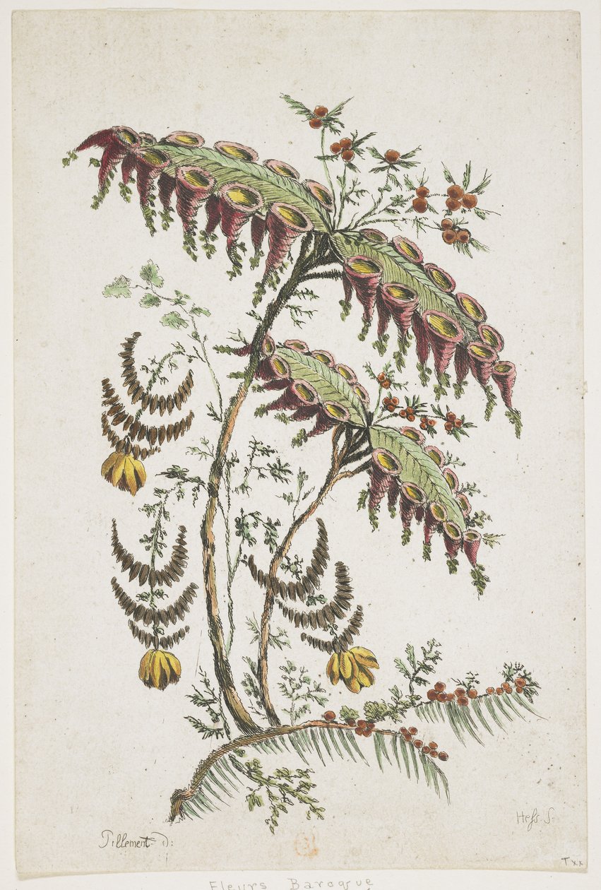 Assiette de fleurs. Chinoiserie. - Jean Baptiste Pillement