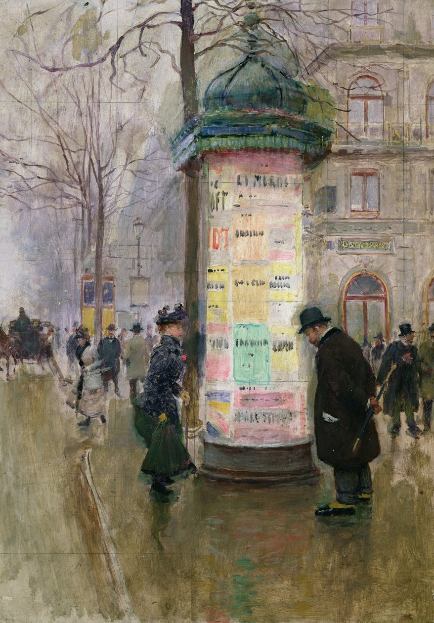 La Colonne Morris, c.1885 - Jean Beraud