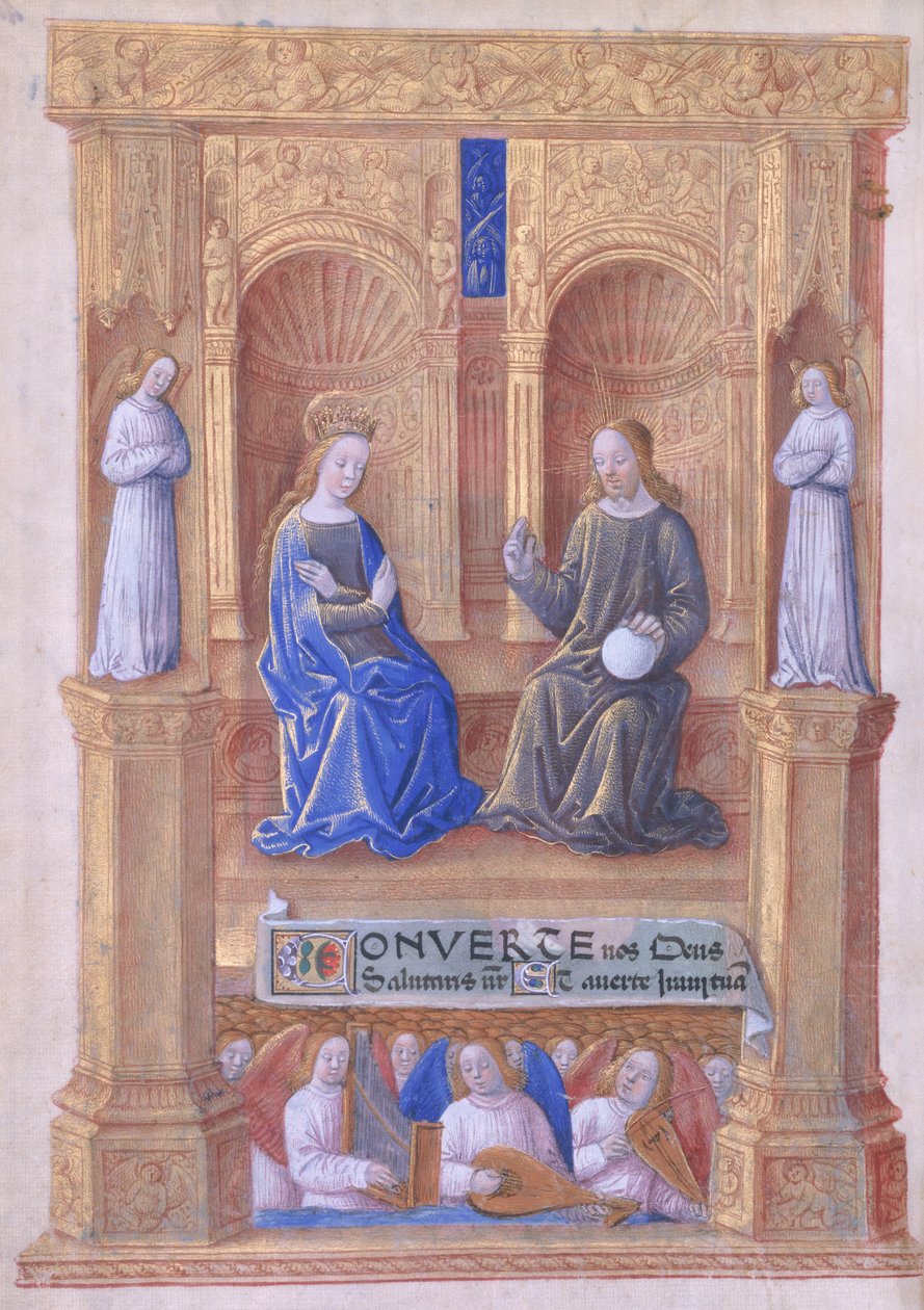 Ms Lat. Q.v.I.126 f.40v Christ et la Vierge Marie en trône, du 
