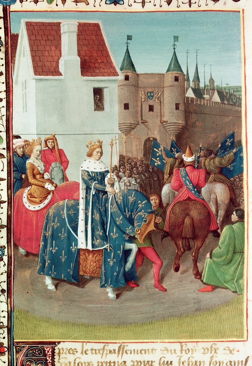 Entrée à Paris du roi Jean II (1319-64) Le Bon et de la reine Jeanne de Boulogne, des 
