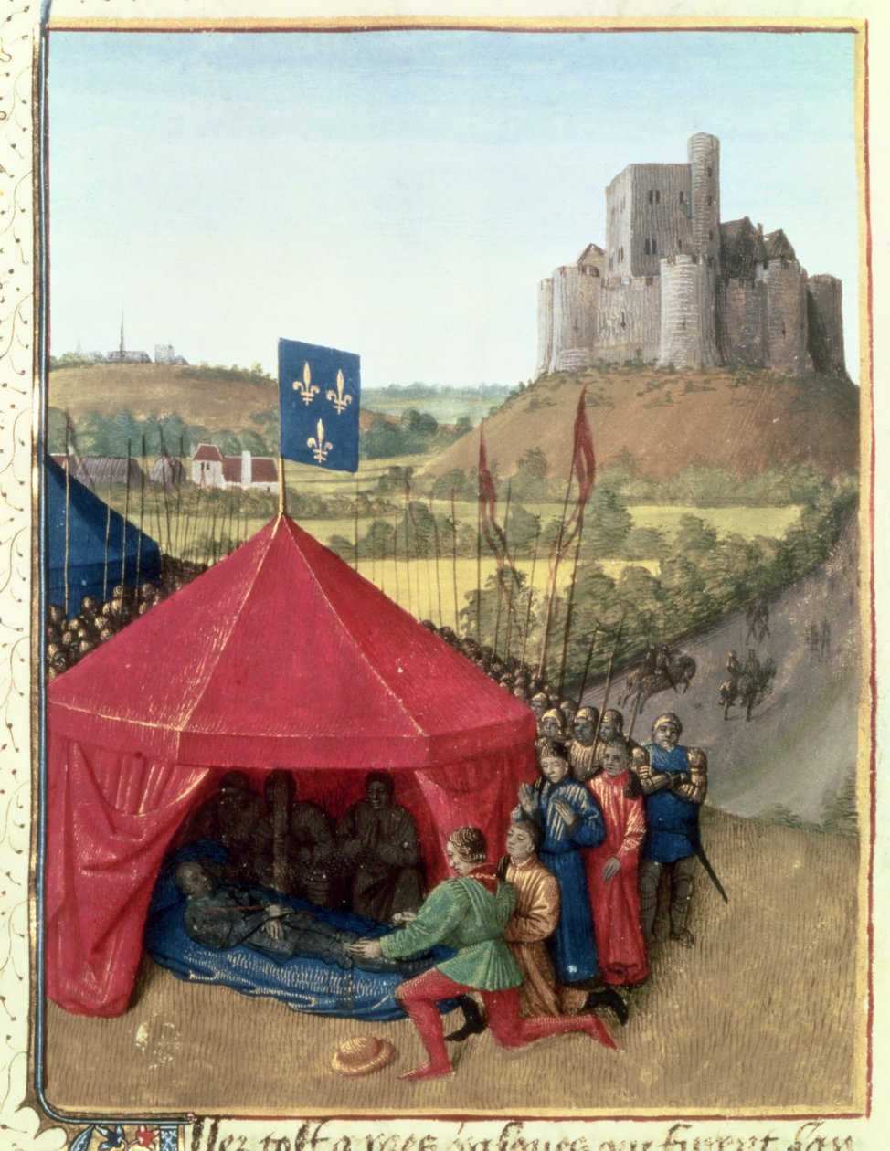 La mort de Bertrand du Guesclin (c.1320-80) à Châteauneuf-de-Randon - Jean Fouquet