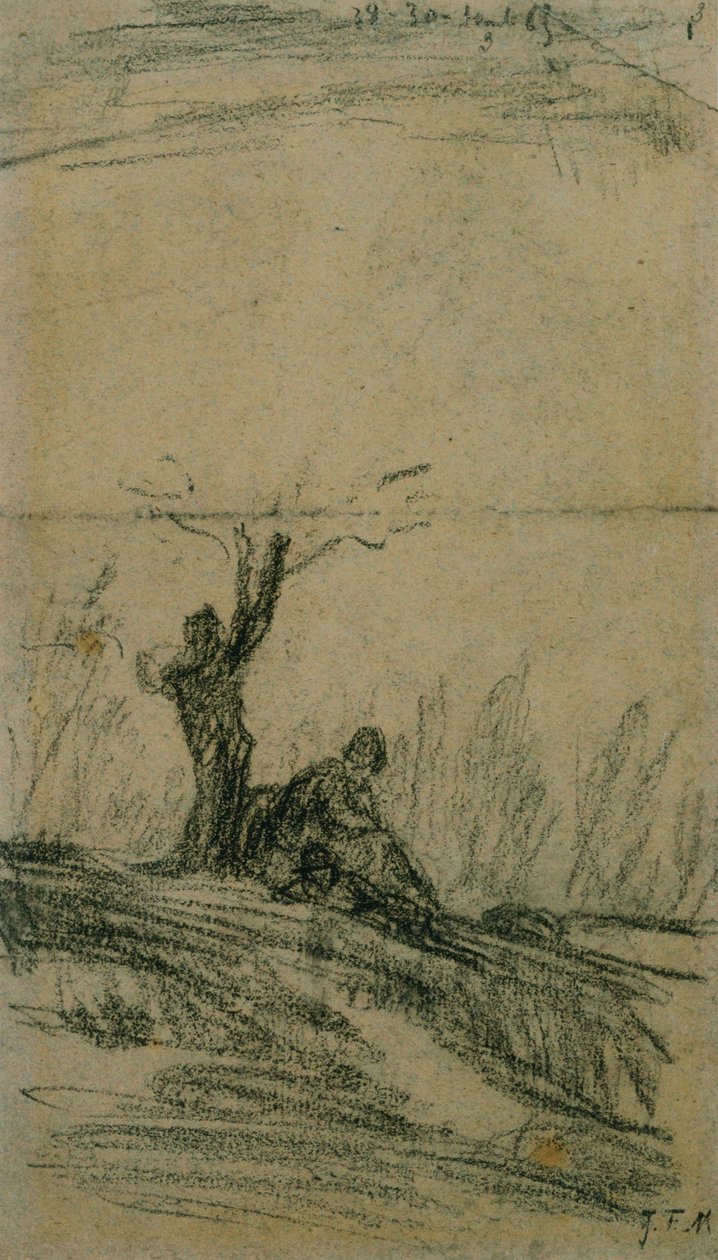 Figure assise sous un arbre - Jean Francois Millet