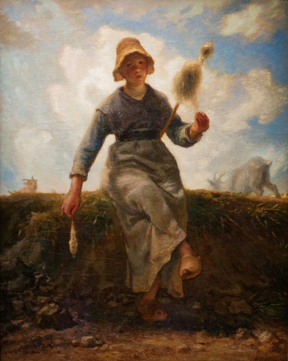 La fileuse, chevrière auvergnate - Jean Francois Millet