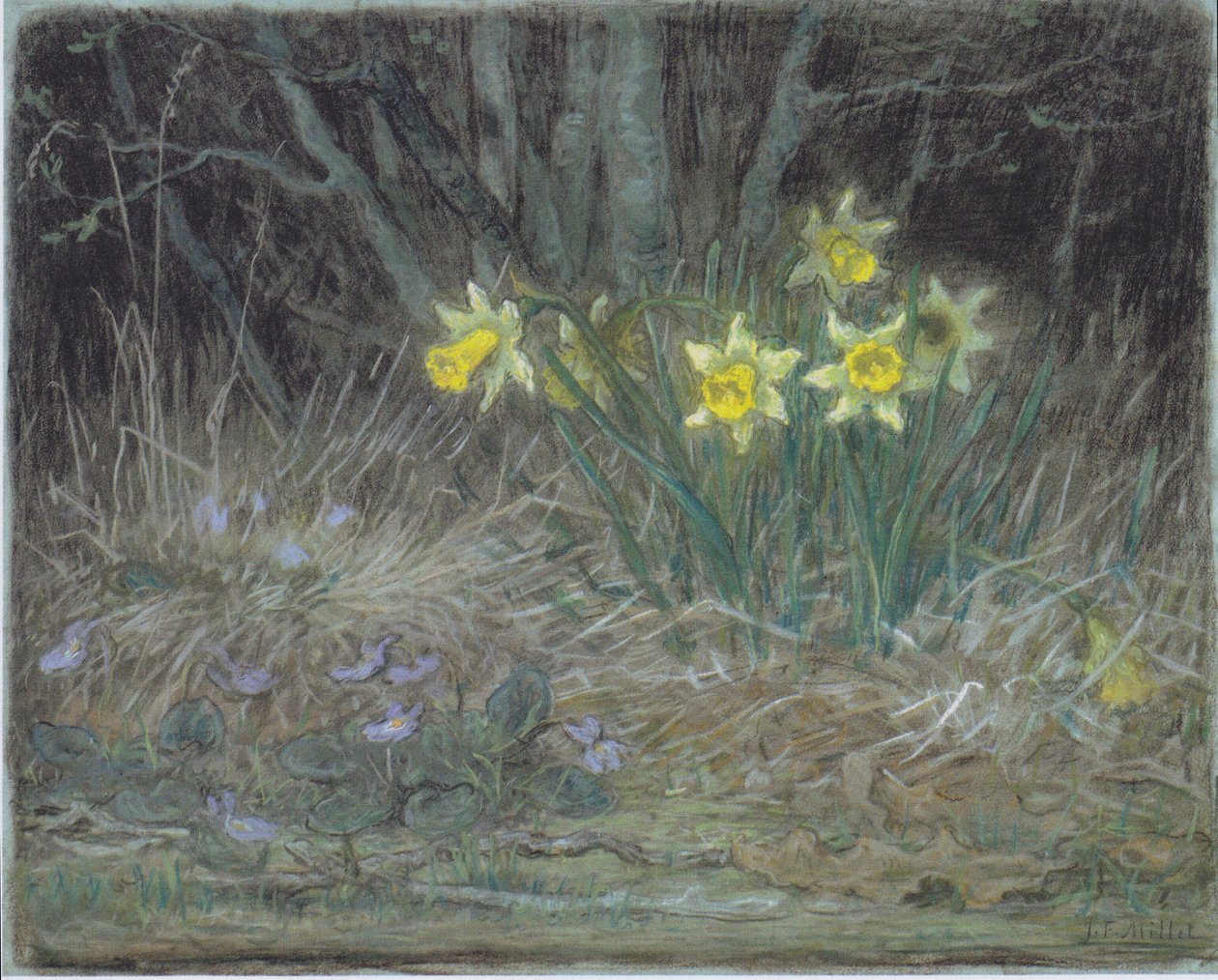 Narcisses et violettes - Jean Francois Millet