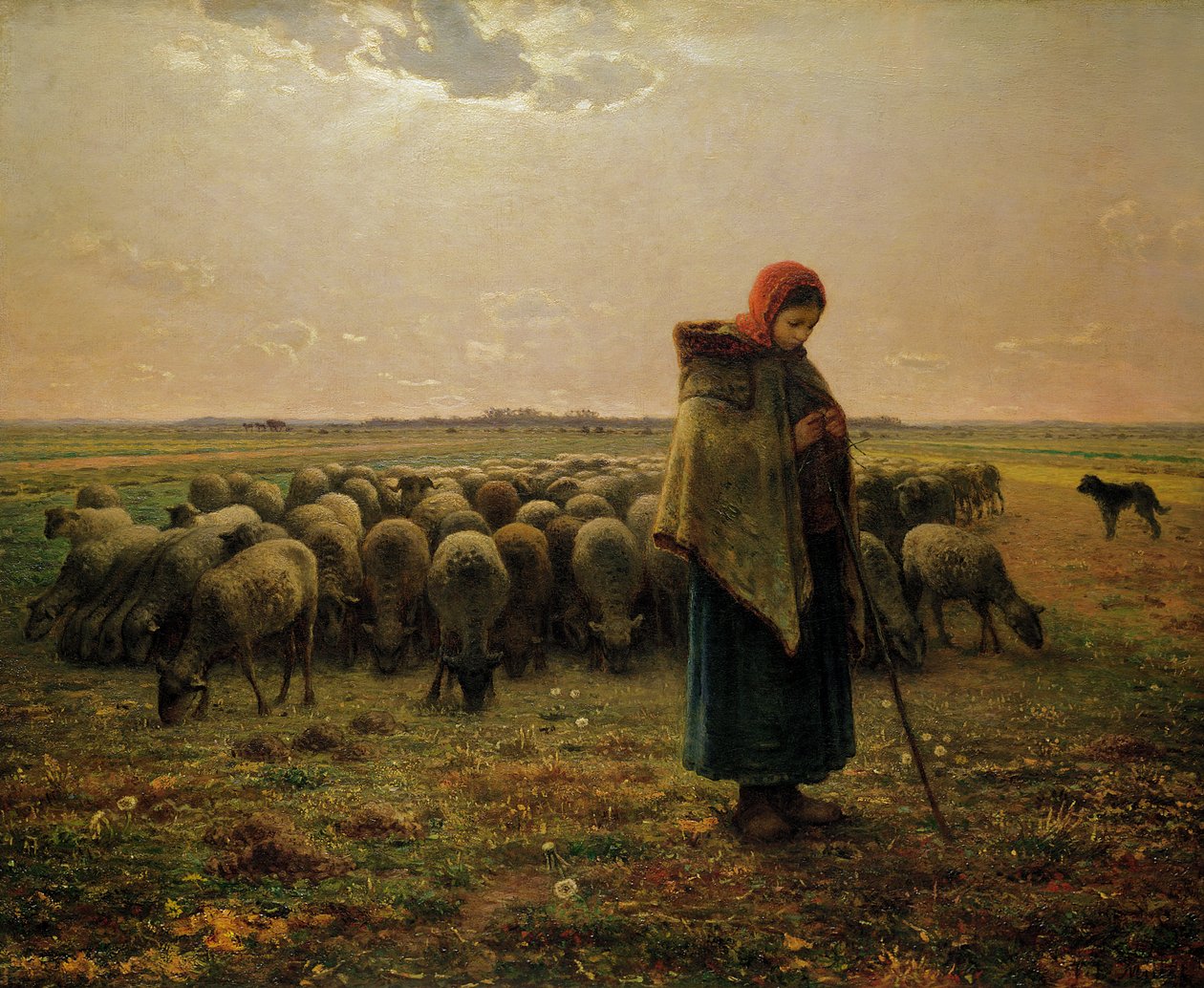 Bergère avec son troupeau, 1863 - Jean Francois Millet