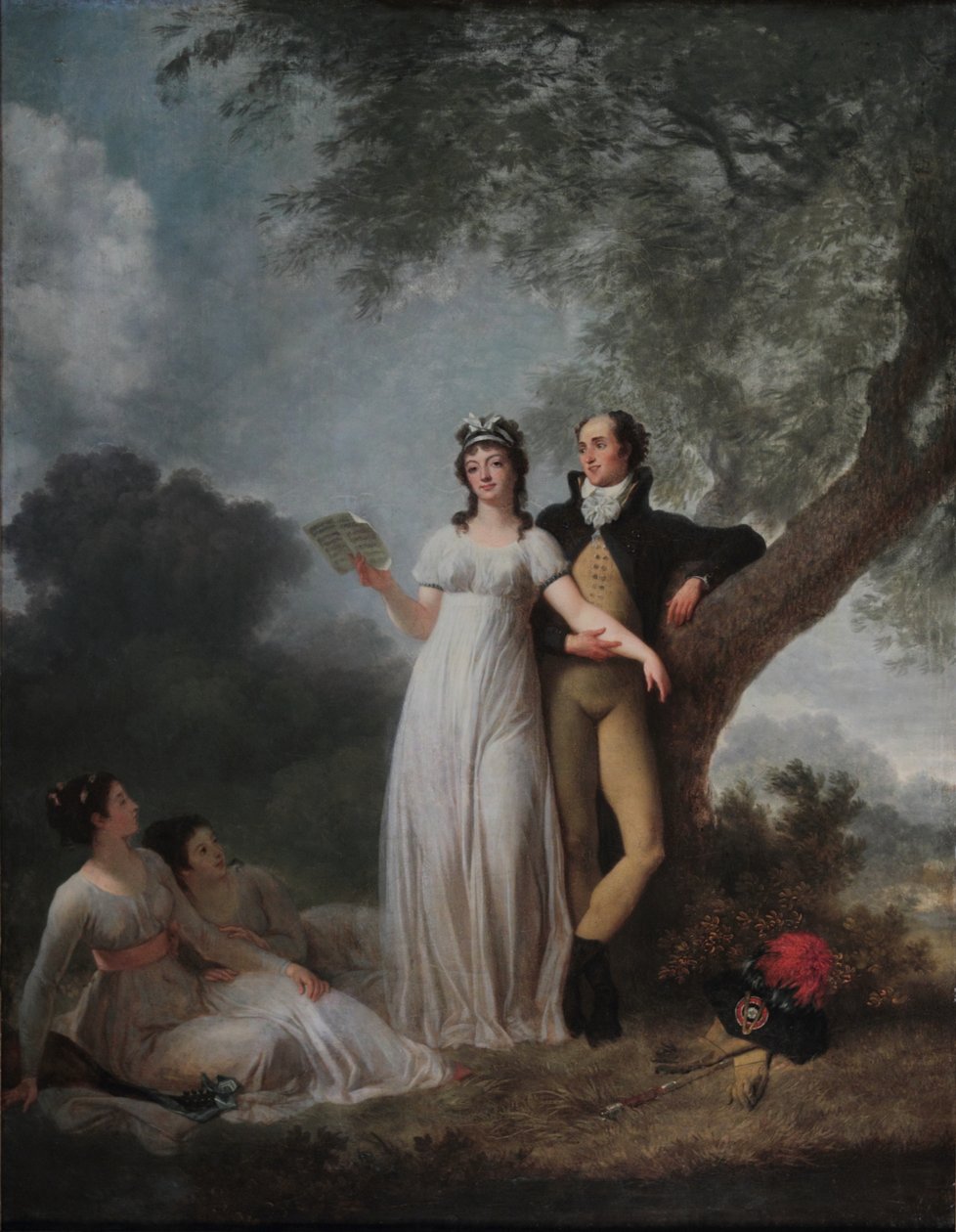 Quatre personnages dans un parc - Jean Honore Fragonard