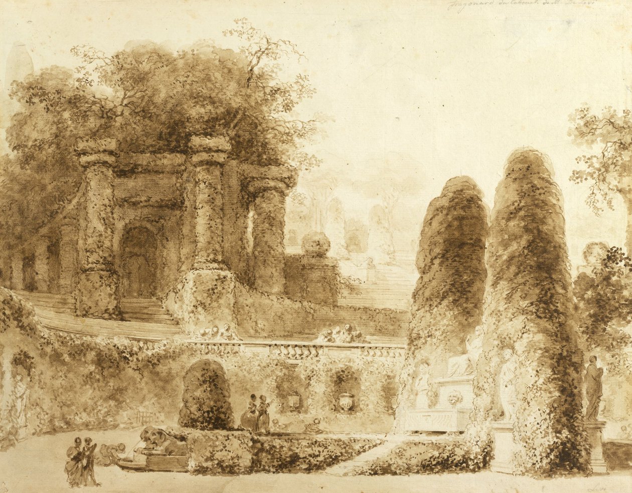 Parc romain avec fontaine, 1774 - Jean Honore Fragonard