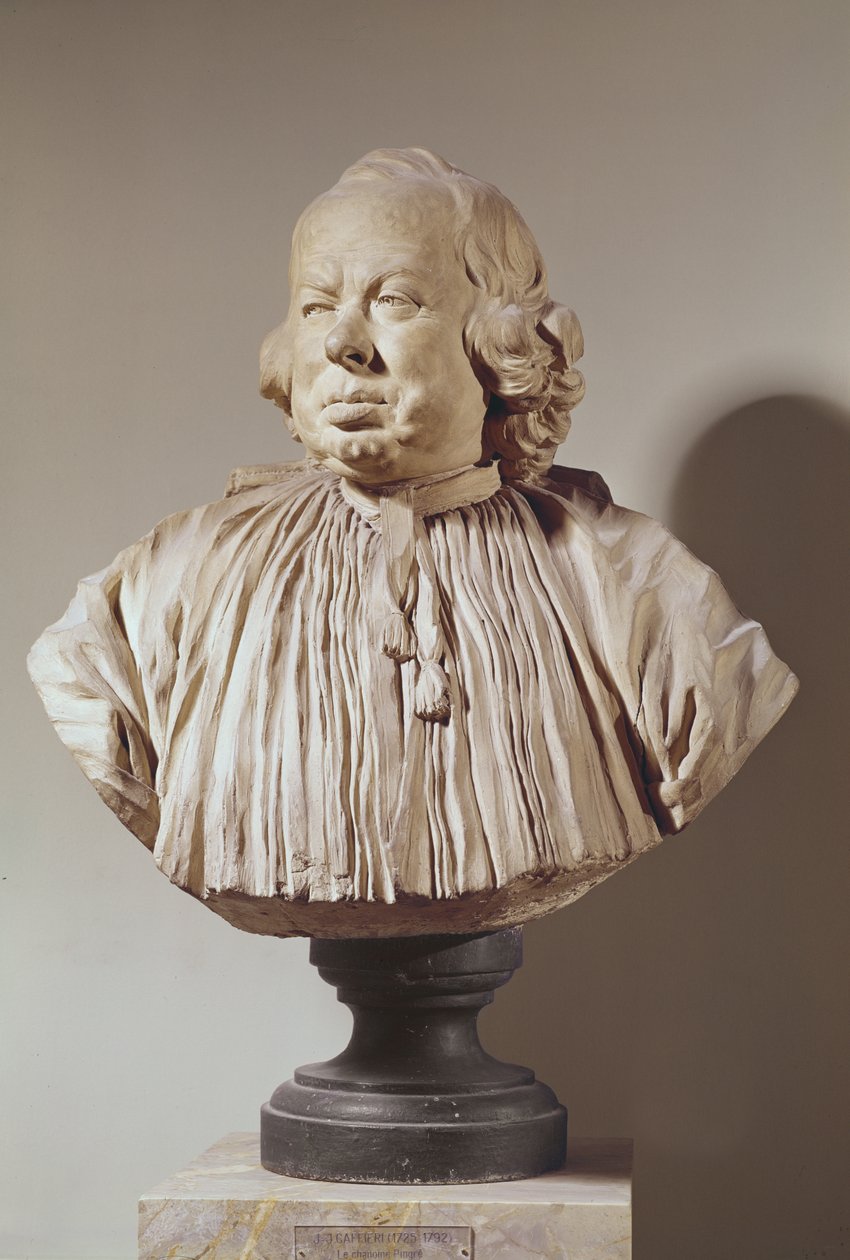 Buste en portrait du chanoine Alexandre-Gui Pingré (1711-96) (terre cuite) - Jean Jacques Caffieri