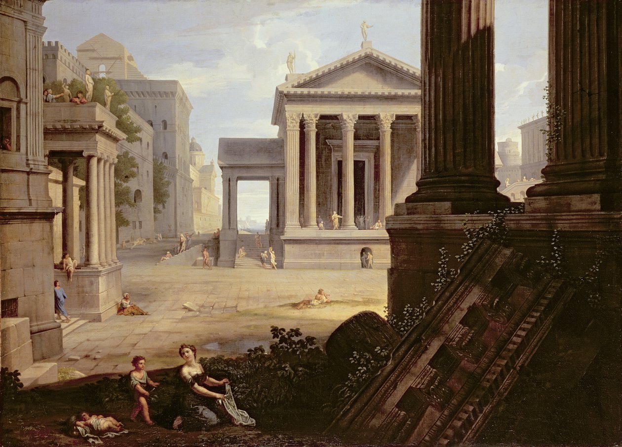 Place dans une ville ancienne, fin des années 1630 - Jean Lemaire