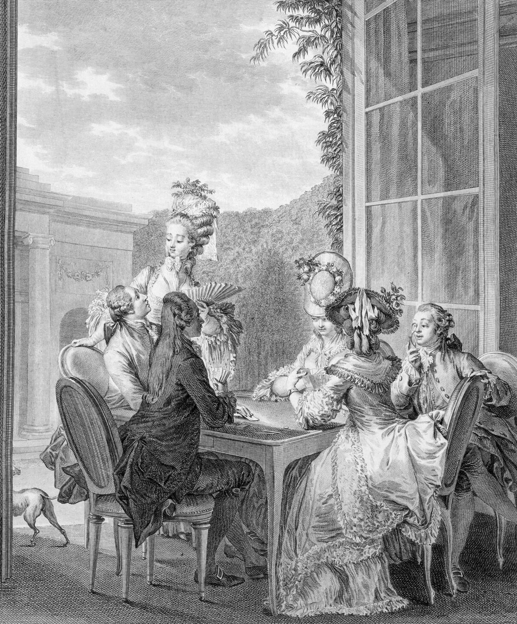 La Partie de Whist, 1783, gravée par Jean Dambrun - Jean Michel the Younger Moreau
