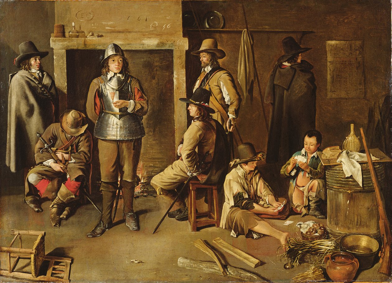 Soldats au repos dans une auberge - Jean Michelin