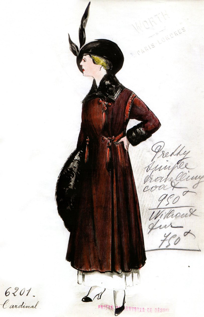 Le design du manteau de voyage Cardinal - Jean Philippe Worth
