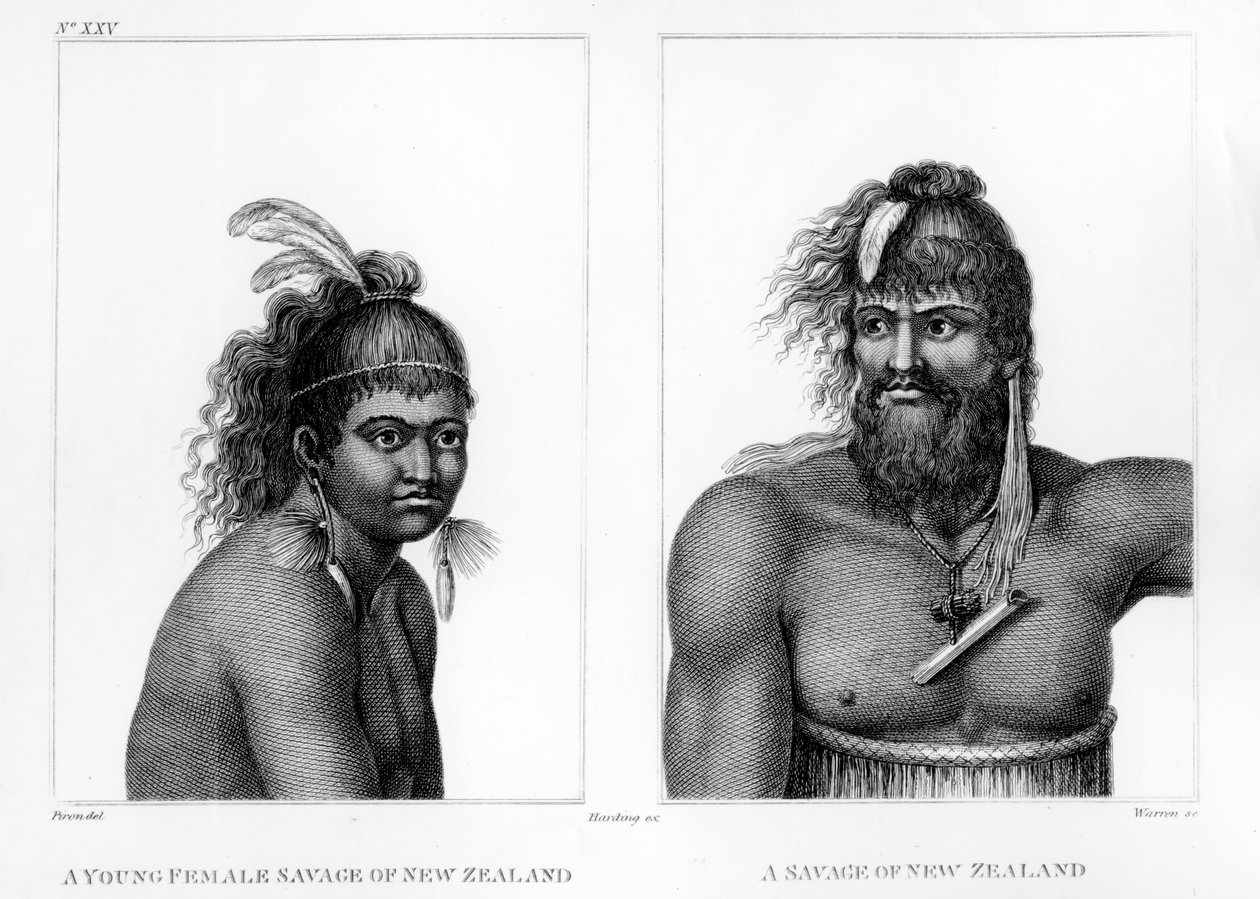 Deux sauvages de Nouvelle-Zélande, illustration de 
