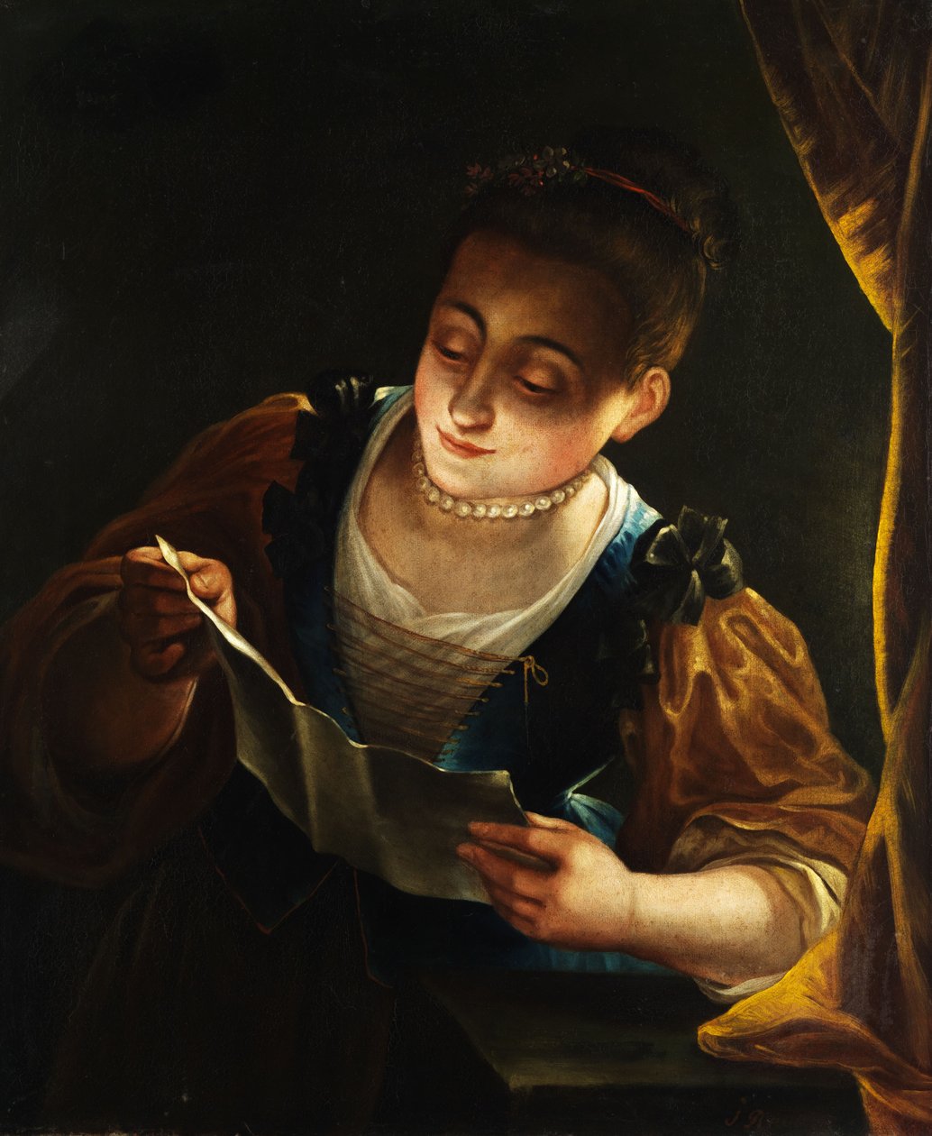 Jeune fille lisant, huile sur toile - Jean Raoux