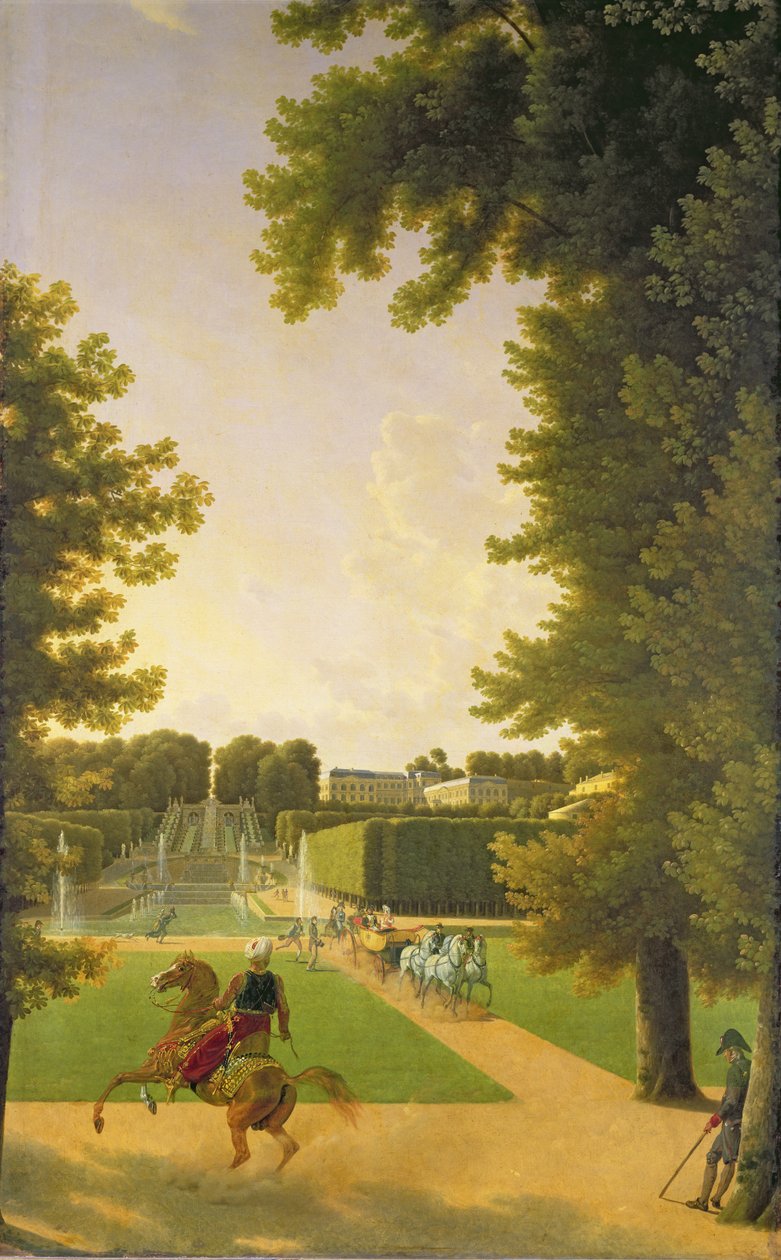 Promenade de Napoléon Ier (1769-1821) et Marie-Louise (1791-1847) dans le Parc de Saint-Cloud en 1810 - Jean Joseph Xavier Bidauld
