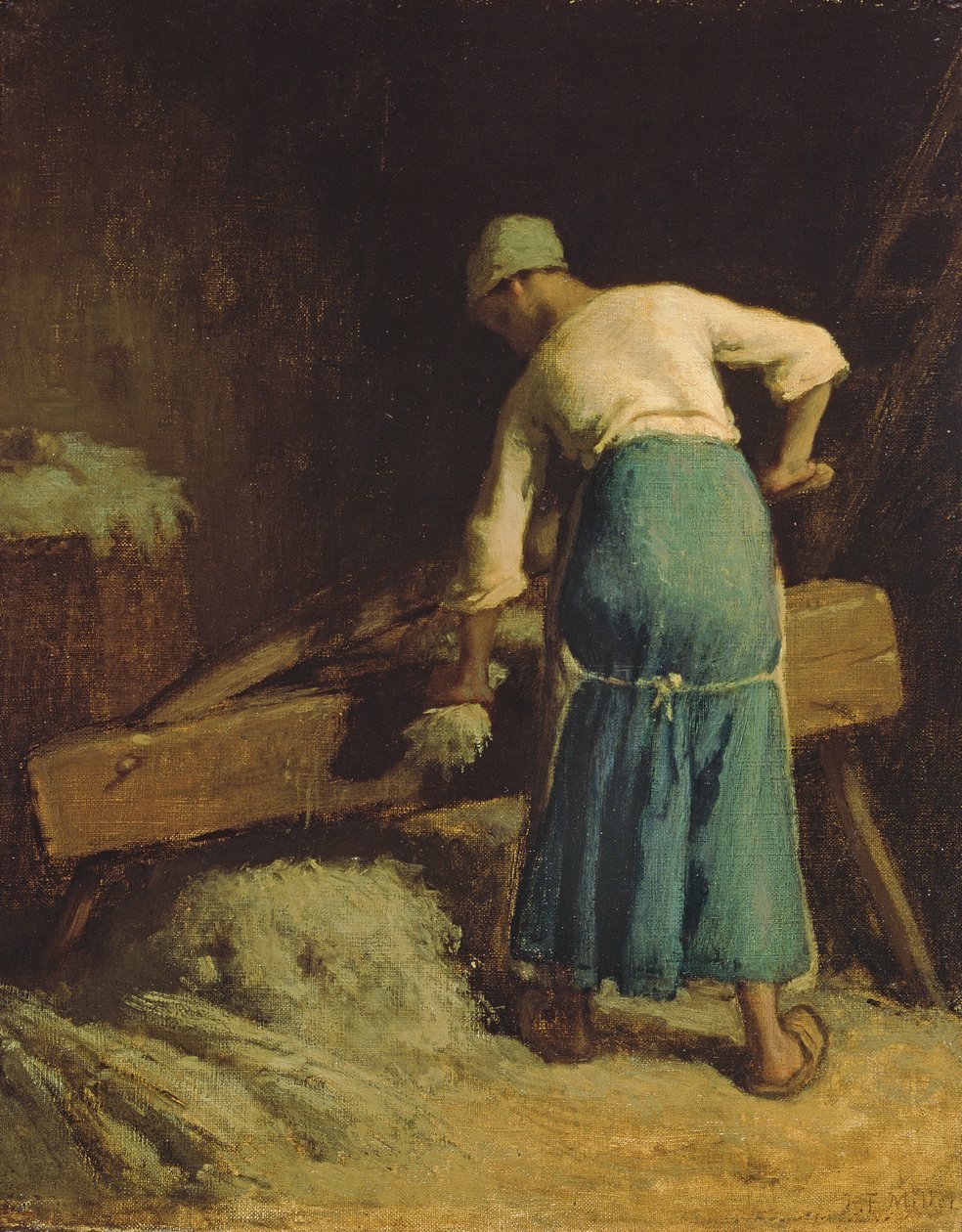 Briser le lin, vers 1850-51 - Jean Francois Millet