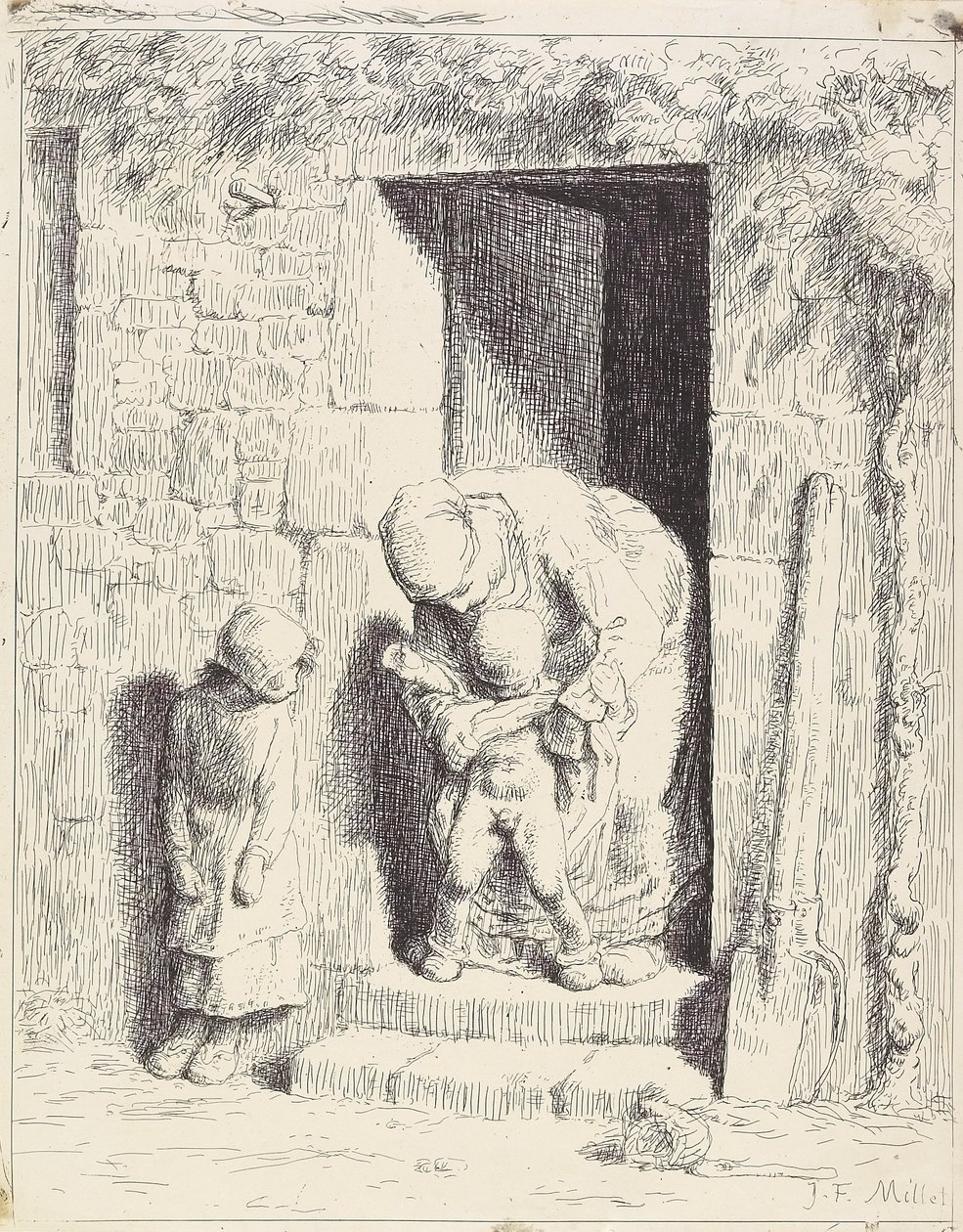 La précaution maternelle - Jean Francois Millet