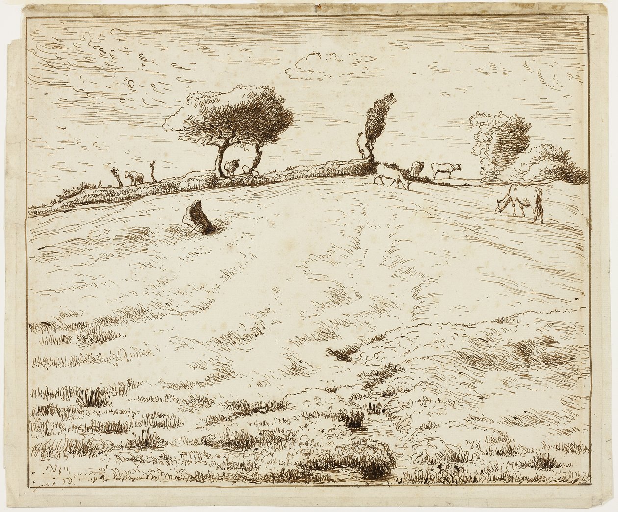 Paysage - Coteau à Gruchy, Normandie - Jean Francois Millet