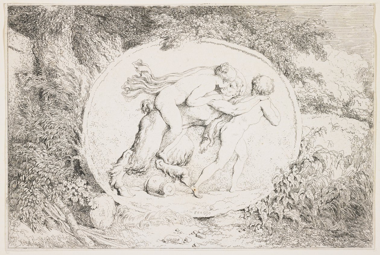 Nymphe à califourchon sur un satyre, 1763 - Jean Honore Fragonard