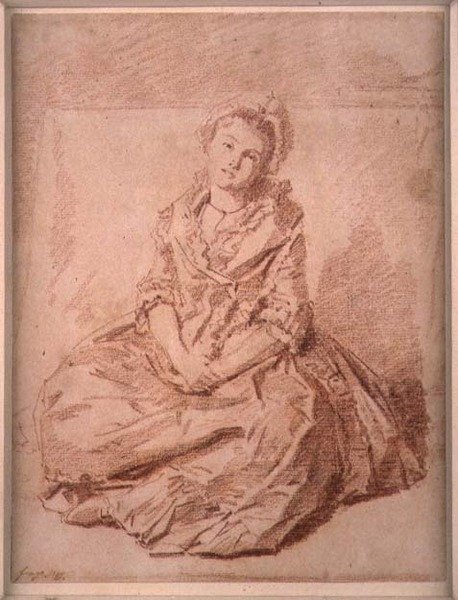 Jeune fille assise - Jean Honore Fragonard