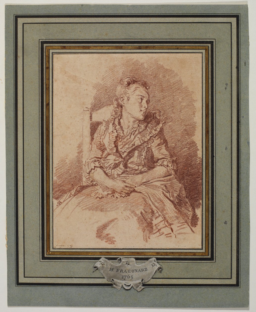 Jeune fille assise - Jean Honore Fragonard