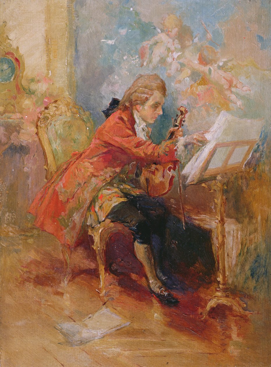 Mozart jouant du violon - Jean Louis Ernest Meissonier