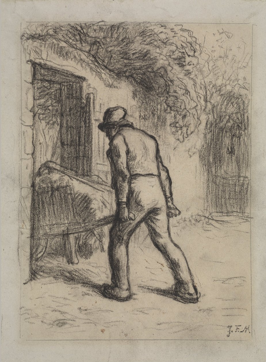Étude pour un homme avec une brouette - Jean Francois Millet