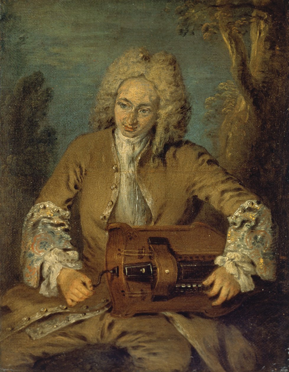 Homme jouant de la vielle - Jean Antoine Watteau