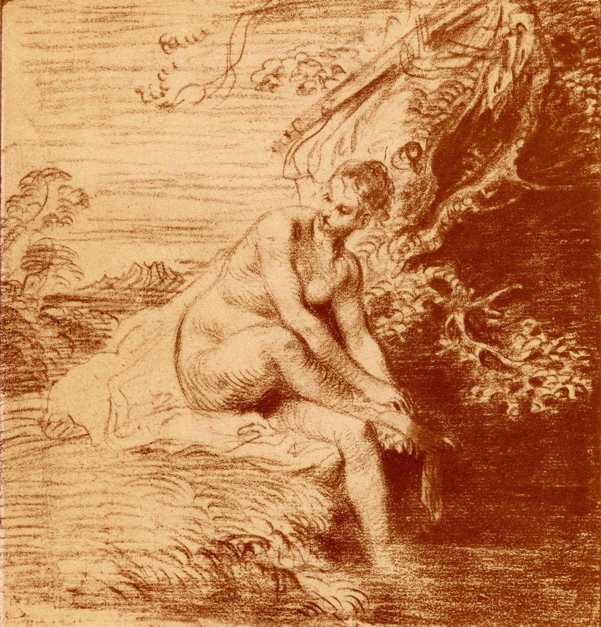 Le bain de Diane - Jean Antoine Watteau