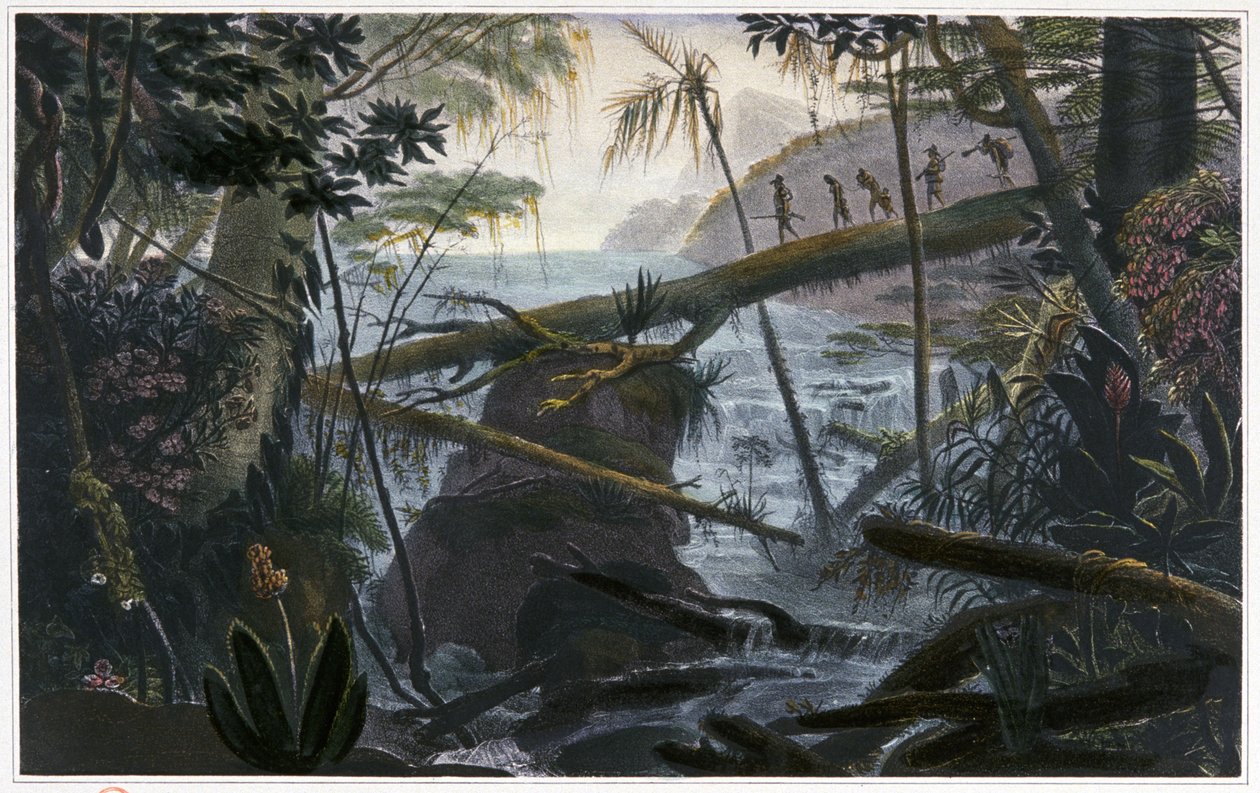 Indiens traversant la rivière Parahiba - Jean Baptiste Debret