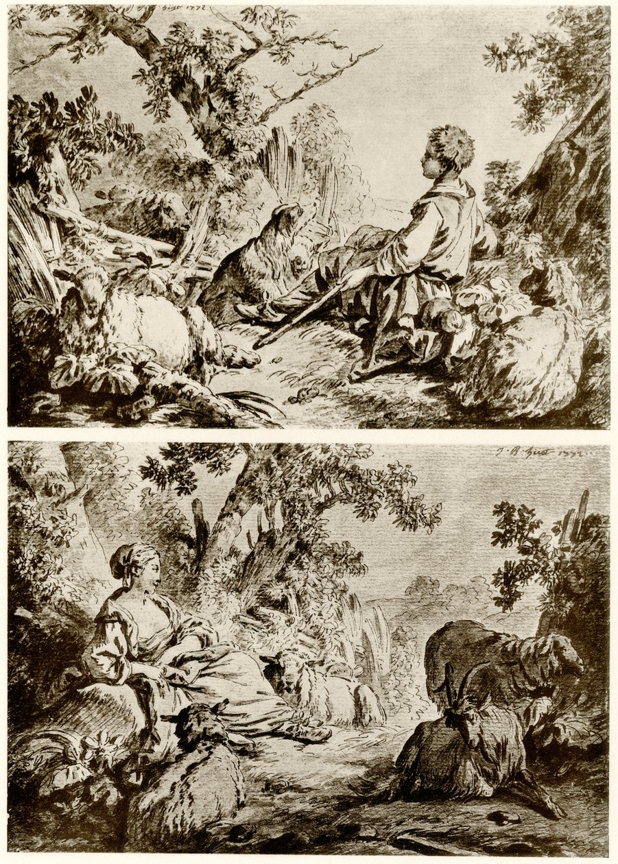 Berger et bergère - Jean Baptiste Huet