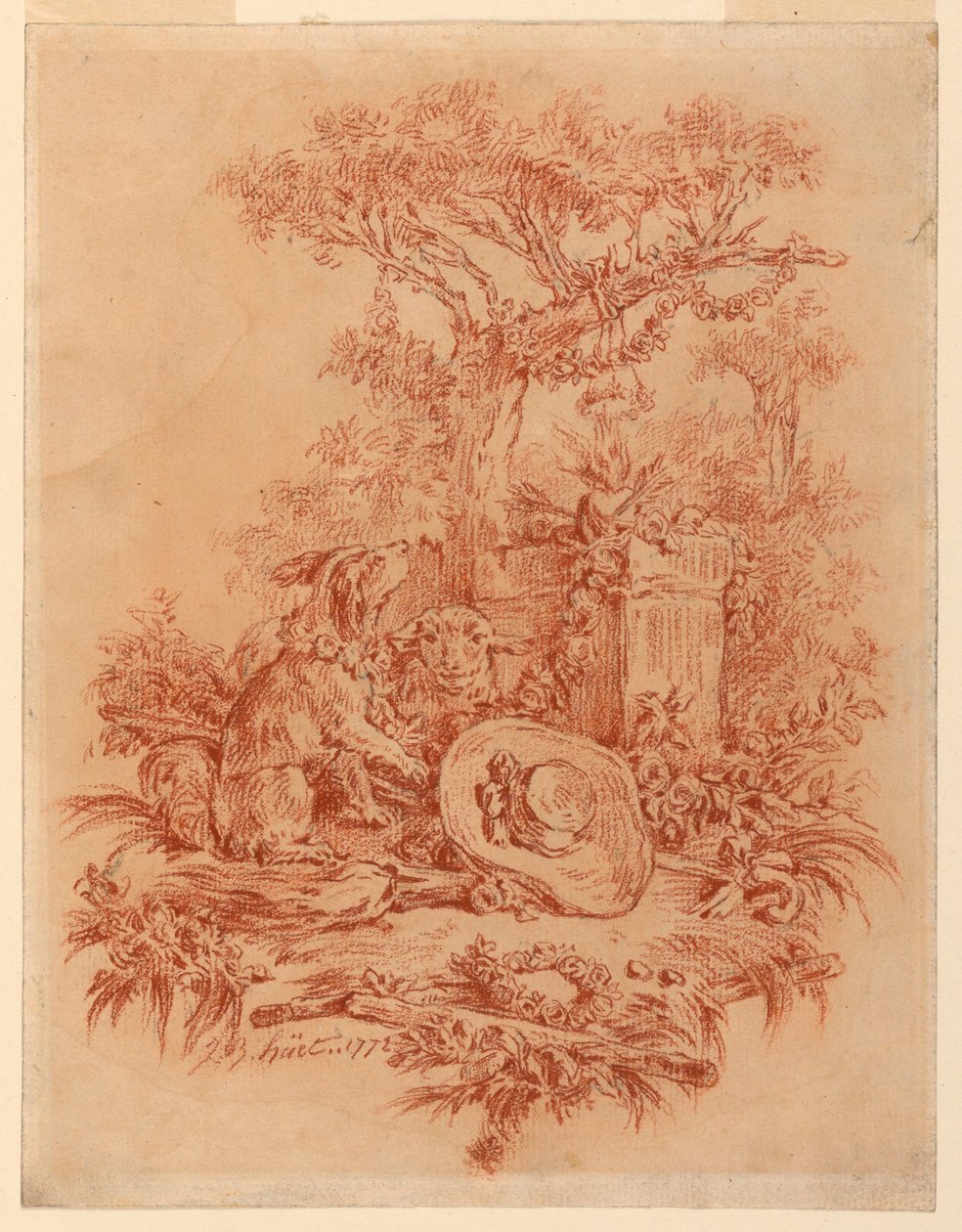 Dessin, Pastorale, 1772 - Jean Baptiste Huet