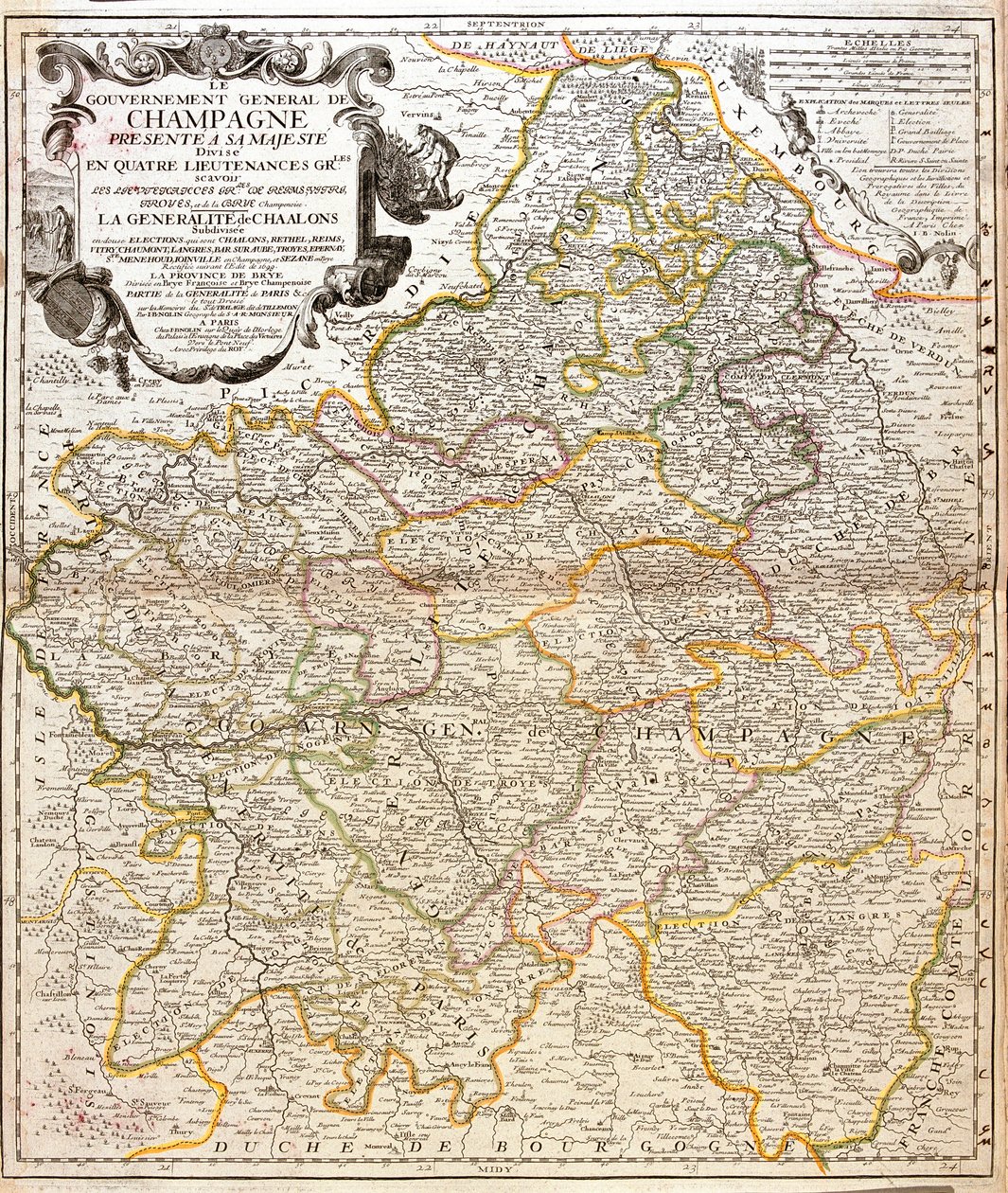 Carte de la Champagne (France) (Gravure) - Jean Baptiste Nolin