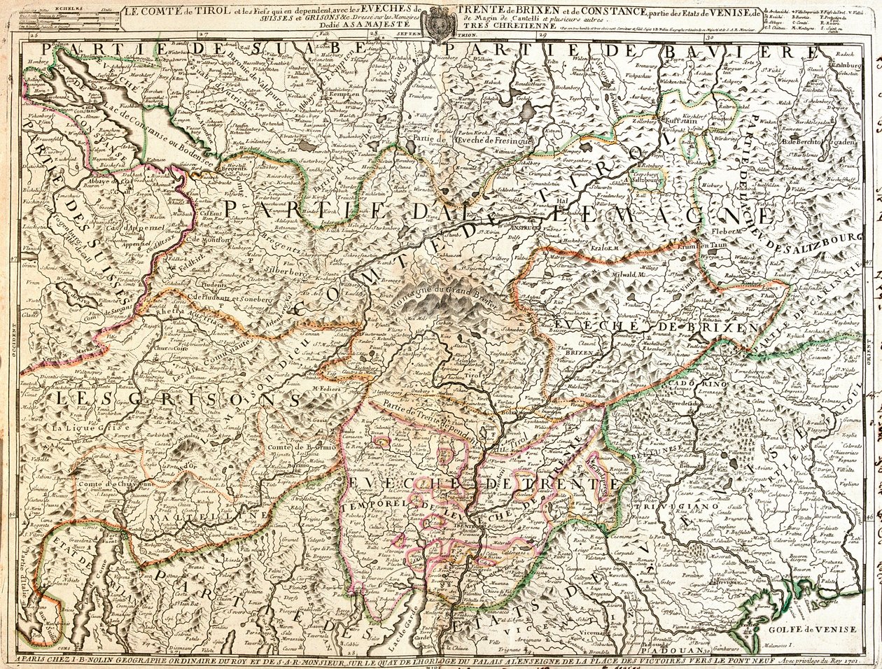Carte de la province du Tyrol (Allemagne) (Gravure) - Jean Baptiste Nolin
